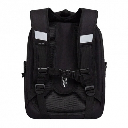 Ранец GRIZZLY анатомическая спинка, с брелоком, для девочек, "STARS", 36х29х18 см, RAf-592-4/3