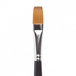 Кисть художественная профессиональная BRAUBERG ART CLASSIC, синтетика мягкая под колонок, плоская, № 12, короткая ручка, 200701