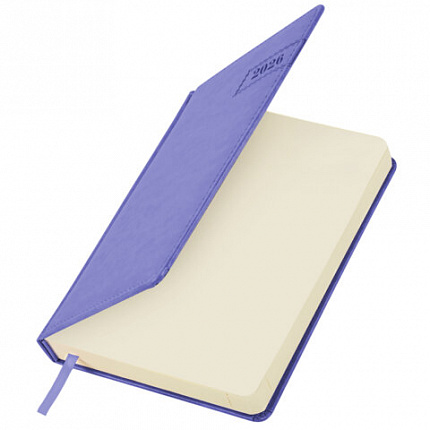 Ежедневник датированный 2026 А5 138x213 мм, BRAUBERG "Imperial", под кожу, сиреневый, 117064