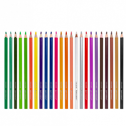Карандаши цветные BRAUBERG PREMIUM, 24 цвета, трехгранные, грифель мягкий 3,3 мм, 181653