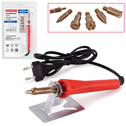 Набор для выжигания и пайки BRAUBERG, 7 насадок, красный, в блистере, 150620