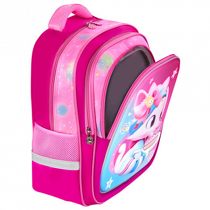 Рюкзак BRAUBERG KIDS FLOSSY, 2 отделения, 3 кармана, "Sweet Kitten", 3D-панель, 40х28х18 см, 273180
