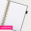 Бизнес-тетрадь на гребне А5 148х216 мм, BRAUBERG "Calipso" под кожу, резинка, клетка, 80 л., черная, 116252
