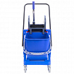 Тележка уборочная BRABIX, 2 съемных ведра 23 л, механический отжим, пластиковый каркас, 606659