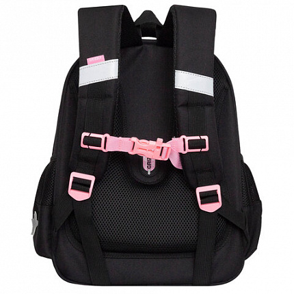 Ранец GRIZZLY анатомическая спинка, c брелоком, для девочек, "YUMMY", 36х28х20 см, RAz-586-14/1