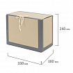 Короб архивный 180х240х330 мм, переплетный картон/бумвинил, завязки, до 1700 л., STAFF, 112160