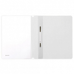 Скоросшиватель пластиковый BRAUBERG, А4, 130/180 мкм, белый, 228676