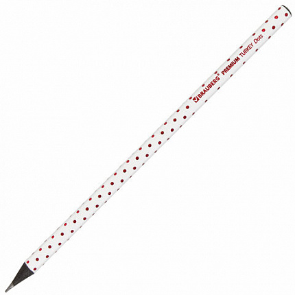 Карандаш чернографитный BRAUBERG "PREMIUM TURKEY", 1 шт., "Dots", НВ, ассорти, дисплей, 181563