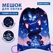 Мешок для обуви BRAUBERG PREMIUM, карман, подкладка, светоотражайка, 43х33 см, "Night catcher", 273442