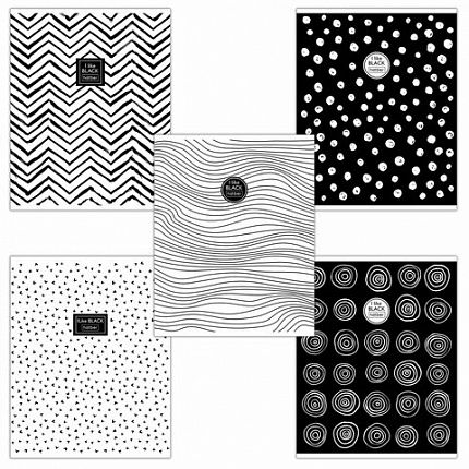 Тетрадь А5 48 л. HATBER скоба, клетка, ламинация, "I Like Black" (микс в спайке), 063153, 48Т5лВ1