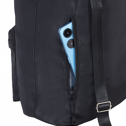 Рюкзак спортивный мешок HEIKKI CASUAL (ХЕЙКИ) с дополнительным карманом, 44х34 см, "Total black", 273457