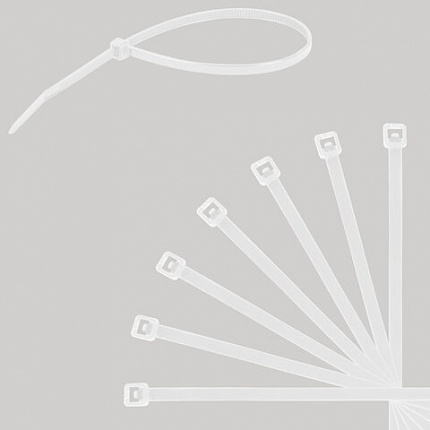 Стяжки (хомуты) нейлоновые сверхпрочные НАБОР 150 шт. (2,5х100/150 мм; 3,6х200 мм), белые, SONNEN, 607927