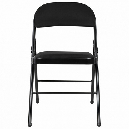 Стул складной BRABIX "Golf Plus CF-003 КОМФОРТ", чёрный каркас, чёрная ткань, 532889