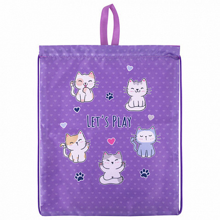 Мешок для обуви BRAUBERG KIDS, с петлей, 42х34 см, "Playing kittens", 272413