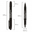 Маркер перманентный двусторонний BRAUBERG "Double", ЧЕРНЫЙ, наконечники 0,8/3 мм, 151635