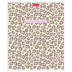 Тетрадь обложка пластик, А5 48 л., скоба, клетка, HATBER, "LEO-принт" (микс в спайке), 092368, 48Т5В1пл