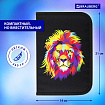 Пенал BRAUBERG с наполнением, 1 отделение, 1 откидная планка, 24 предмета, 21х14 см, "Colorful lion", 270725