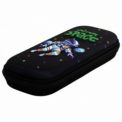 Пенал ЮНЛАНДИЯ, 1 отделение, карман, полиэстер/EVA, 22х10х5 см, "Outer space", 273192
