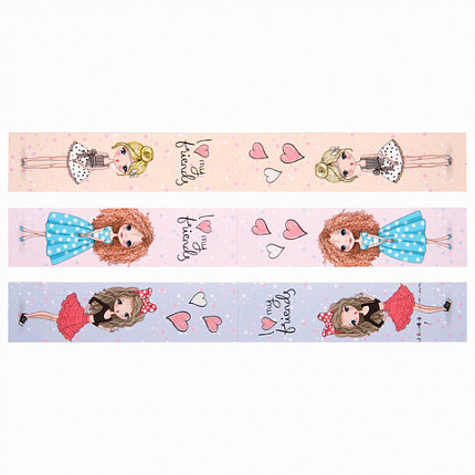 Закладки для книг с магнитом FASHION GIRLS, набор 6 шт., блестки, 25x196 мм, ЮНЛАНДИЯ, 113443