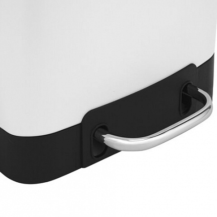 Ведро мусорное с педалью 6 л, крышка с доводчиком, белое матовое, металл, LAIMA ULTRA, 701569