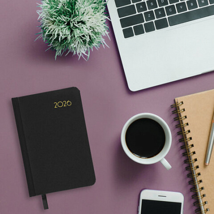 Ежедневник датированный 2026, МАЛЫЙ ФОРМАТ 100х150 мм, А6, BRAUBERG "Select", балакрон, черный, 117260