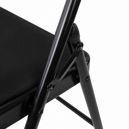 Стул складной BRABIX "Golf Plus CF-003 КОМФОРТ", чёрный каркас, чёрная ткань, 532889