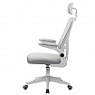 Кресло CROMEX (КРОМЕКС) "Dynamic CH-699", откидные подлокотники, пластик белый, сетка/ткань TW, серое, 533070