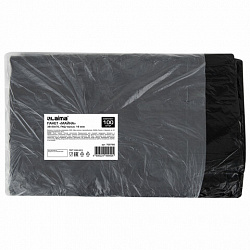 Пакет "майка" КОМПЛЕКТ 100 штук, 38+20х70, ПНД черный, 18 мкм, LAIMA, 700790