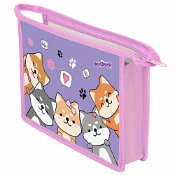 Папка для тетрадей ЮНЛАНДИЯ А4, 1 отделение, пластик, на молнии, "Best fellows", 273348