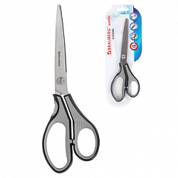 Ножницы BRAUBERG "EXTRA", 230 мм, серо-черные, 2-сторонняя заточка, эргономичные ручки, 237297