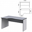 Стол письменный эргономичный "Монолит", 1400х900х750 мм, левый, цвет серый, СМ5.11