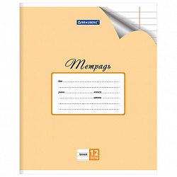 Тетрадь 12 л. BRAUBERG "ЭКО", линия, обложка картон 170 г/м2, ПАСТЕЛЬНАЯ С УГОЛКОМ, 104507