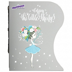 Подставка-держатель для книг и учебников ЮНЛАНДИЯ "Flower girl", раздвижная, металлическая, 237902