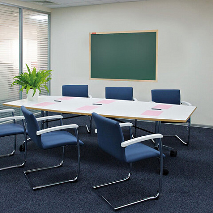 Доска для мела магнитная 60х90 см, зеленая, деревянная рамка, BRAUBERG "Wood", 238800