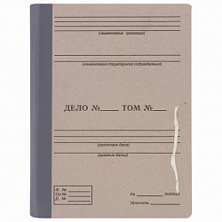 Папка архивная для переплета "Форма 21", 40 мм, с гребешками, БУРАЯ, 4 отверстия, завязки, STAFF, 111054