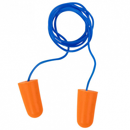 Беруши одноразовые пенополиуретановые со шнурком, 1 пара в пакете, SNR 43 дБ, RABBITEX (РАББИТЕКС), 671313