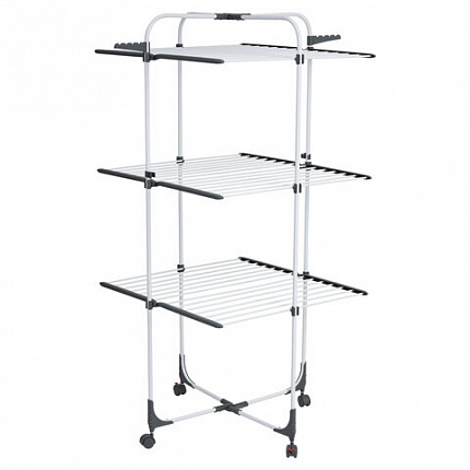 Сушилка напольная для белья раскладная, 3 уровня, 30 метров, на колесах, LAIMA HOME HIGH-RISE, 700472