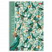 Тетрадь А4 80 л., HATBER, гребень, клетка, матовая ламинация, "Floral collection" (микс в спайке), 082972, 80Т4лВ1гр