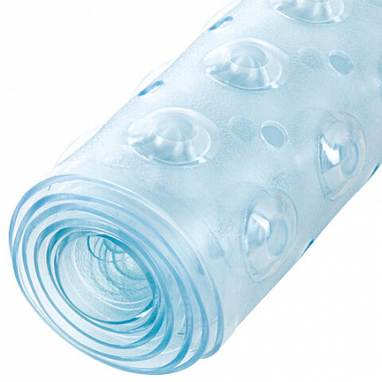 Коврик для ванны противоскользящий 100х40 см, "Полусферы", прозрачный, ПВХ, присоски, PRIMILA (ПРИМИЛА), 700376