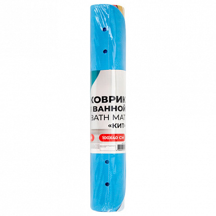 Коврик для ванны противоскользящий 100х40 см, с печатью "Кит", ПВХ, присоски, PRIMILA (ПРИМИЛА), 700377