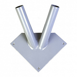 Кронштейн настенный для флагов на два древка, три точки крепления, металл, шк.40184