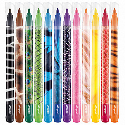 Фломастеры MAPED (Франция) "Animals" 12 цветов, смываемые, вентилируемый колпачок, 845403