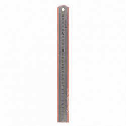 Линейка металлическая 30 см, BRAUBERG, европодвес, 210381