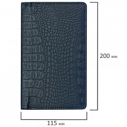 Визитница/кредитница трехрядная BRAUBERG "Cayman", на 96 карт, под кожу крокодила, черная, 231761