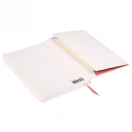 Блокнот А5 (130х210 мм), BRAUBERG ULTRA, под кожу, 80 г/м2, 96 л., клетка, светло-розовый, 113008