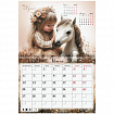Календарь-планер настенный перекидной на 2026 г., BRAUBERG, 12 листов, 29,5х21,3 см, "Sweet pony", 116948