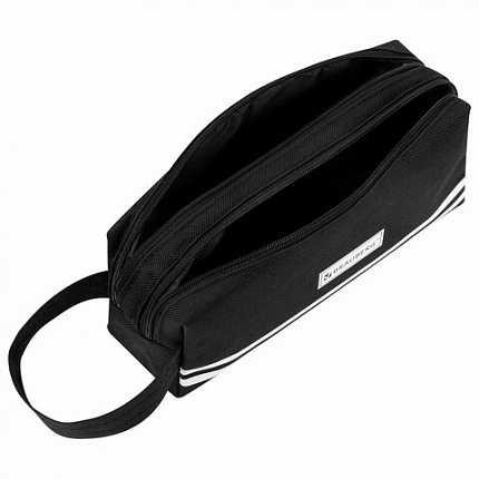 Пенал-органайзер BRAUBERG с ручкой, 2 отделения, полиэстер, 23x10 см, черный, 273592