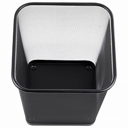 Корзина для бумаг квадратная 17 литров, BRAUBERG "Germanium", металл, черная, 237975