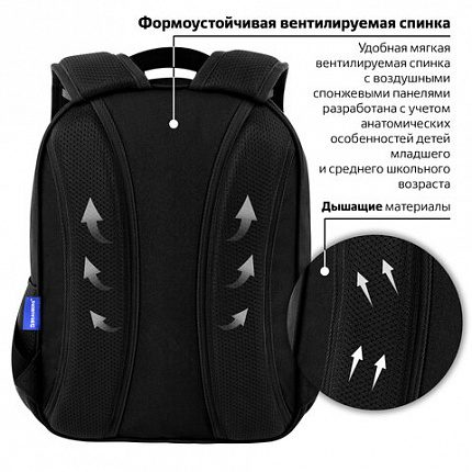 Рюкзак BRAUBERG OPTIMA, 2 отделения, с брелоком, "Открытый космос", 36х27х18 см, 272095