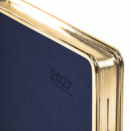 Ежедневник датированный 2027 А5 148х218 мм, GALANT "Infinity Gold", под кожу, темно-синий, 118065
